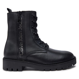 Calvin Klein Jeans Боти Calvin Klein Jeans Combat Mid Laceup Zip Wn YW0YW01035 Черен