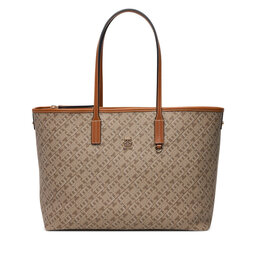 Tommy Hilfiger Handtasche Tommy Hilfiger Th Monoplay Leather Tote AW0AW17416 Hellbeige