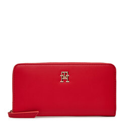 Tommy Hilfiger Didelė Moteriška Piniginė Tommy Hilfiger Th Logotape Lrg Za AW0AW17266 Raudona