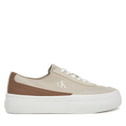 Calvin Klein Jeans Tenisice Calvin Klein Jeans Vulc Flatform Low Cv Mix Mg YW0YW01770 Bež