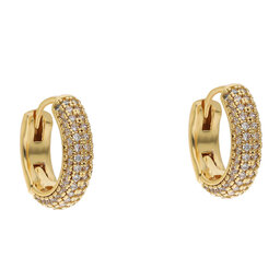 Kate Spade Обици Kate Spade Brllint Sttemnt Pave Mini Huggies WBRUH996 Clear/Gold 921