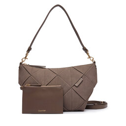 Calvin Klein Handtasche Calvin Klein Woven Sueded Shoulder Bag LV04F3694G Braun