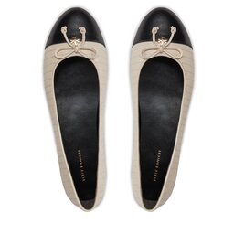 

Балетки Tory Burch Cap Toe Quilted Ballet 156249 Light Cream/Perfect Black 100, Бежевий