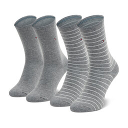 Tommy Hilfiger Set di 2 paia di calzini lunghi da donna Tommy Hilfiger 100001494 Middle Grey Melange 035