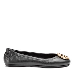 Tory Burch Baleriny Tory Burch Minnie Travel Ballet With Metal Logo 50393 Czarny