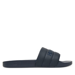 Tommy Hilfiger Pantoletten Tommy Hilfiger Pad Perf Pool Slide FM0FM05709 Dunkelblau