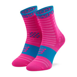 Compressport Чорапи дълги дамски Compressport Pro Racing Socks V3.0 Ultralight Run High XU00002B Fluo Pink