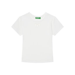 United Colors Of Benetton United Colors Of Benetton Póló 3P4ZC10O0 Fehér Slim Fit