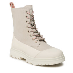 Calvin Klein Jeans Botine Calvin Klein Jeans Chunky Combat Laceup Boot Rub YW0YW01066 Eggshell/Creamy White ACF