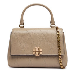 Tory Burch Сумка Tory Burch Charlie Quilted Mini Top Handle Chain Wallet 186032 Бежевий
