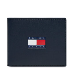 Tommy Jeans Μεγάλο Πορτοφόλι Ανδρικό Tommy Jeans Tjm Heritage Leather Cc & Coin AM0AM12086 Dark Night Navy C1G