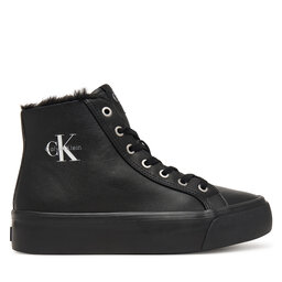 Calvin Klein Sneakers Calvin Klein Vulc Flatf Mid Laceup Lth Fur HW0HW03234 Schwarz