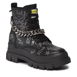 Buffalo Scarponcini Buffalo Aspha Rld Chain 1622311 Graffiti Black /White