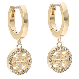 Tory Burch Ohrringe Tory Burch Miller Pave Hoop Earring 87041 Tory Gold/Crystal 783