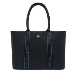 Tommy Hilfiger Torebka Tommy Hilfiger Th Logotape Tote AW0AW17198 Granatowy