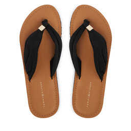 Tommy Hilfiger Zehentrenner Tommy Hilfiger Th Ltr Footbed Summer Sandal FW0FW09194 Schwarz