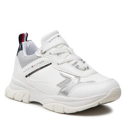 Tommy Hilfiger Sneakers Tommy Hilfiger Low Cut Lace-Up Sneaker T3A4-32162-0196Y955 M White/Silver/Blu Y955