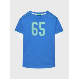 United Colors Of Benetton United Colors Of Benetton Majica 3096C10A9 Modra Regular Fit
