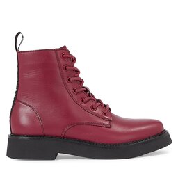Tommy Jeans Botki Tommy Jeans Tjw Lace Up Flat EN0EN02310 Bordowy
