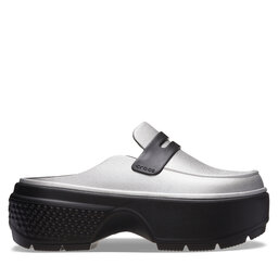Crocs Şlapi Crocs Stomp Metallic Loafer Clog 210363 Argintiu