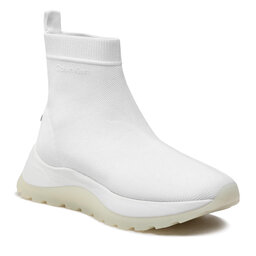 Calvin Klein Sneakersy Calvin Klein 2 Piece Sole Sock Boot-Knit HW0HW01338 Ck White YAF