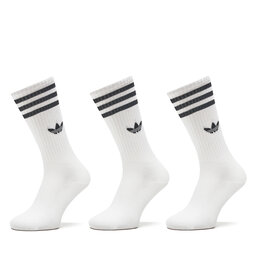 adidas Комплект 3 чифта дълги чорапи мъжки adidas Solid Crew IJ0734 Бял