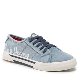 Pepe Jeans Tenisówki Pepe Jeans Brady Denim W PLS31438 Factory Blue 560