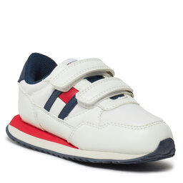 Tommy Hilfiger Sneakersy Tommy Hilfiger Flag Low Cut Velcro Sneaker T1B9-33129-0208 M White 100