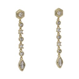 Luv AJ Auskarai Luv AJ Stellar Bezel Drop Studs HOL22-E-SBDRS-G Gold
