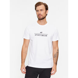 4F 4F Camiseta 4FAW23TTSHM0878 Blanco Regular Fit
