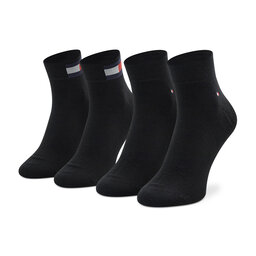 Tommy Hilfiger Комплект 2 чифта къси чорапи мъжки Tommy Hilfiger 701218388 Black 001