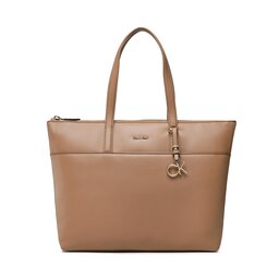 Calvin Klein Torbica Calvin Klein Ck Must Shopper Lg W/Slip Pkt K60K609860 Safari Canvas GEZ