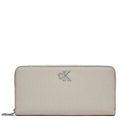 Calvin Klein Jeans Velká dámská peněženka Calvin Klein Jeans Minimal Monogram Zip Around K60K611269 Stone CI2