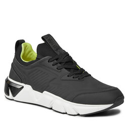 Calvin Klein Sneakersy Calvin Klein Low Top Lace Up Lth HM0HM00317 Black/Lime Citrus 0GQ
