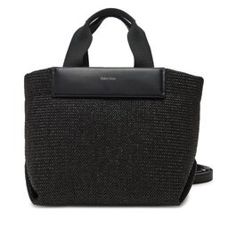 Calvin Klein Borsetta Calvin Klein Ck Raffia Small Tote Crossbody K60K613026 Nero