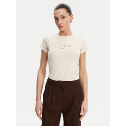 Guess Guess T-Shirt W5GI47 KA0Q1 Écru Slim Fit