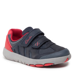 Clarks Sneakers Clarks Rex Play K 261619306 Navy/Red Leather