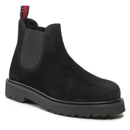 Tommy Jeans Kotníková obuv s elastickým prvkem Tommy Jeans Tommy Jeans Suede Boot EM0EM01205 Black BDS