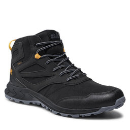 Jack Wolfskin Trekkingschuhe Jack Wolfskin Woodland Texapore Mid K 4042152 Black/Burly Yellow Xt
