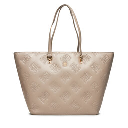 Tommy Hilfiger Torebka Tommy Hilfiger Th Refined Tote Mono AW0AW15726 Smooth Taupe PKB