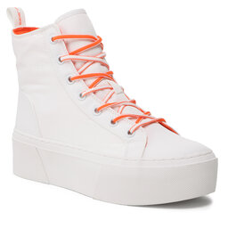 Calvin Klein Jeans Сникърси Calvin Klein Jeans Flatform+ Cupsole Mid Softny YW0YW00918 White/Firecracker 0LC