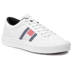 Tommy Hilfiger Sneakers Tommy Hilfiger Lightweight Stripes Knit Sneaker FM0FM03400 White YBR