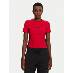 adidas adidas Majica Essentials 3-Stripes JE1242 Rdeča Slim Fit