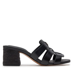 Tommy Hilfiger Klapki Tommy Hilfiger Block Mid Heel Leather Sandal FW0FW08049 Czarny