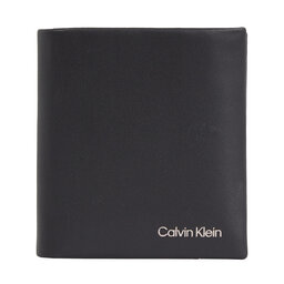 Calvin Klein Portofel pentru bărbați Calvin Klein Ck Concise Trifold 6Cc W/Coin K50K510593 Ck Black BAX
