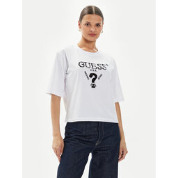 Guess Guess T-Shirt Aurelie V4YI06 I3Z14 Weiß Boxy Fit