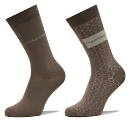 Calvin Klein Lot de 2 paires de chaussettes hautes homme Calvin Klein 701224111 Lead Grey 002