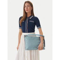 Tommy Hilfiger Handtasche Tommy Hilfiger Th Statement Leather Bag Suede AW0AW18402 Hellblau