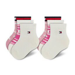 Tommy Hilfiger Комплект 3 чифта дълги чорапи детски Tommy Hilfiger 701210510 Pink Combo 002
