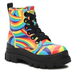 Buffalo Trapery Buffalo Aspha Lace Up Hi 1622284 Black Rainbow